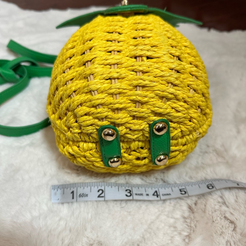 Pineapple Crossbody Bag with Leafy Top and wristlet strap - Picture 11 of 11